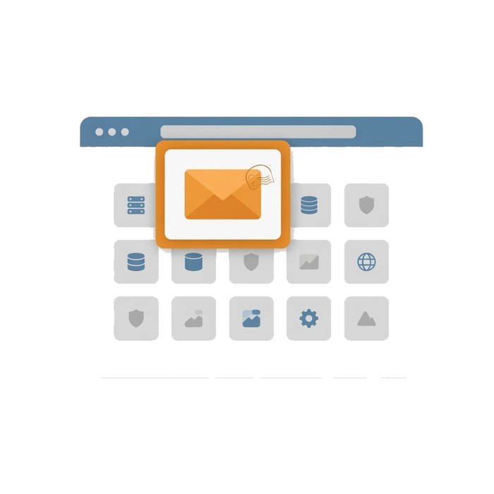 Email accounts being managed from a control panel