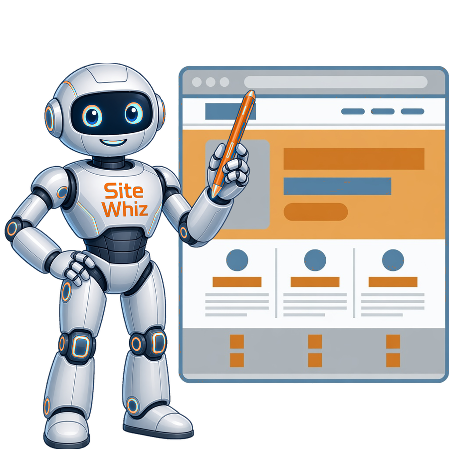 A website being drafted by an AI assistant inside a browser window
