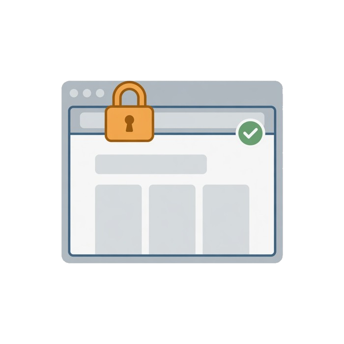 A browser showing a site as trusted and secure