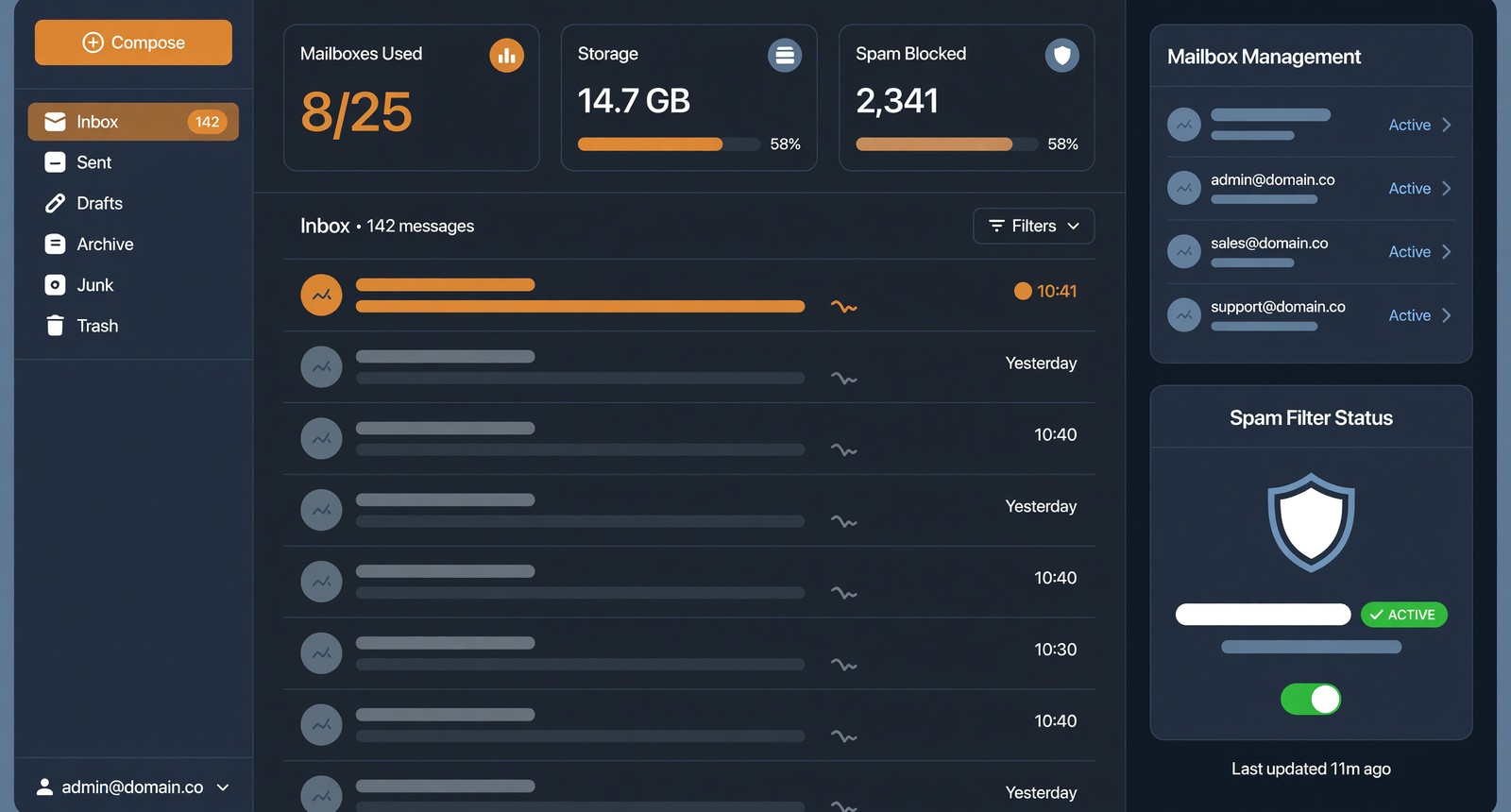 Email Hosting - 5 Mailbox Plan screenshot