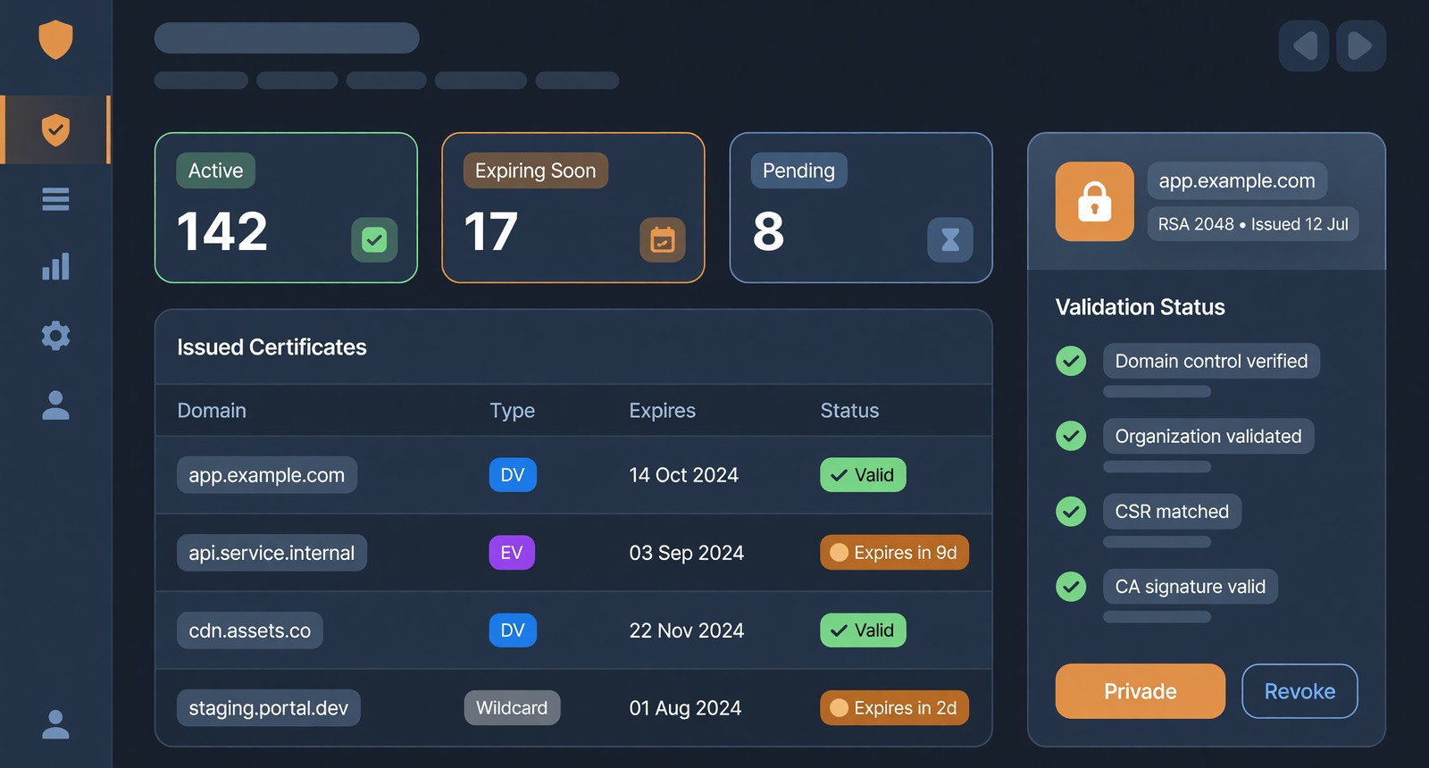 RapidSSL Wildcard screenshot